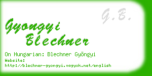 gyongyi blechner business card